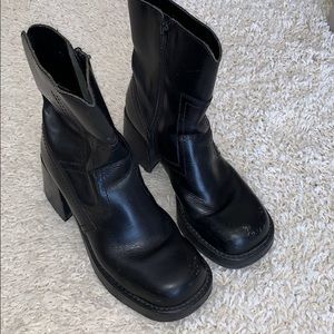 VTG diba Chunky Platform Boots Black Size 8